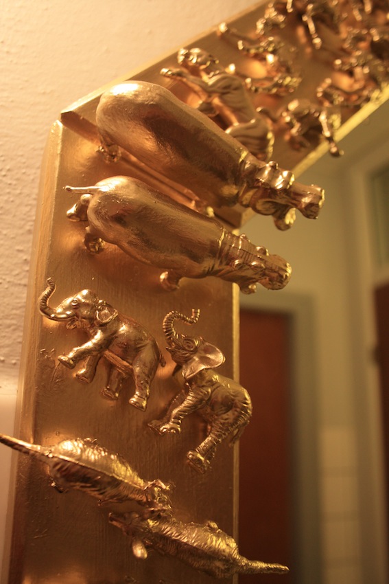 Legetøjs dyr guld spejl - Toy animal gold mirror